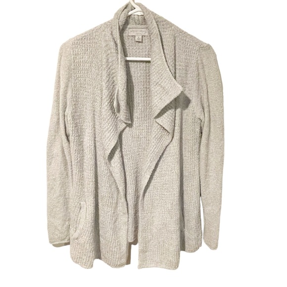 Barefoot Dreams Sweaters - Barefoot Dreams Size Medium Cozy Chic Lite Gray Open Front Cardigan Sweater
